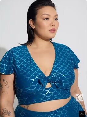 Torrid Wireless Flutter Sleeve Bikini Top Size 3